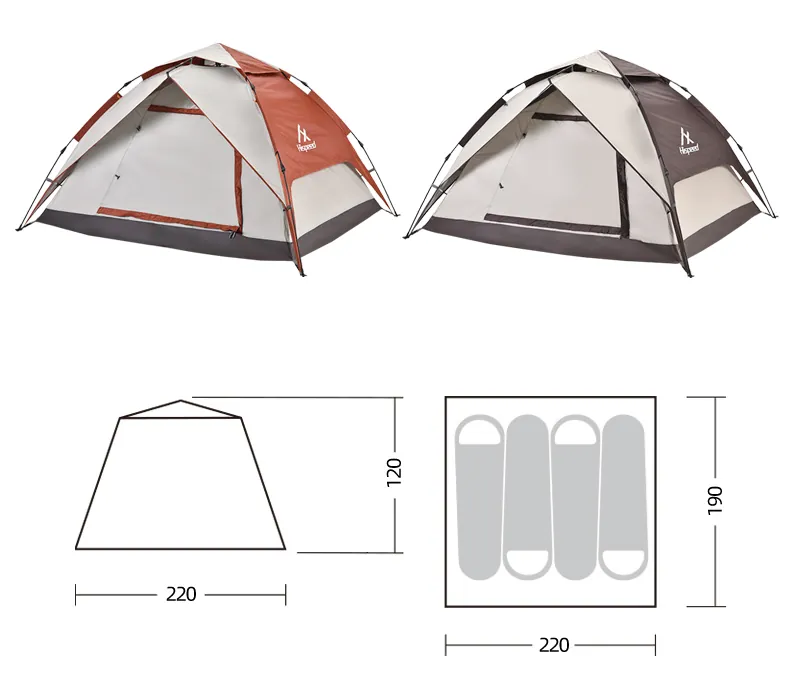 3-4 Person Automatic Dome Tent with Sun Canopy, camping gallery photo