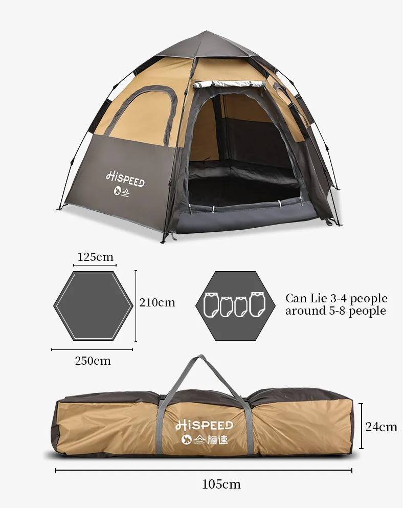 4-6 Person Heavy-Duty Hexagon Tent, camping gallery photo