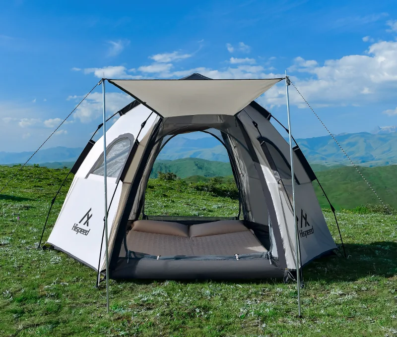 Double-Layer Hexagon Tent in Cream, product photo