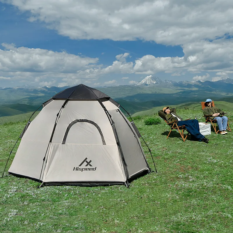 Double-Layer Hexagon Tent in Cream, product photo