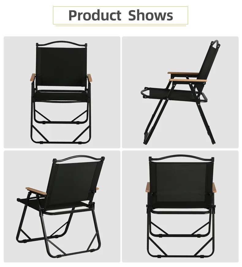 Wood-Arm Folding Camp Chair for sale in New Zealand at MC Bear
