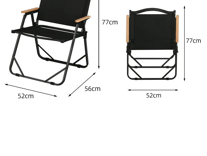 Wood-Arm Folding Camp Chair for sale in New Zealand at MC Bear