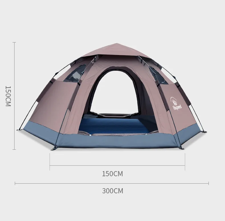 3-4 Person Automatic Pop-Up Tent showing the 300 x 255 cm floor size